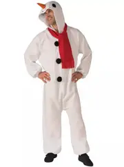Plush White Snowman Mens Christmas Costume