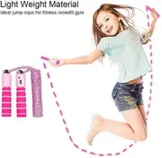 Skipping Rope/Speed Rope with Counter and Comfortable Anti-Slip Handles,Skipping Rope with Adjustable to All Heights-Rose red