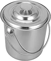 ULTECHNOVO Thick Stainless Steel Water Bucket with Lid Versatile Rice Holder and Liquid Storage Container Handle Design for Easy Carrying Height
