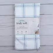 Truly Soft Pillow Cases Pillowcases Standard Blue Windowpane Check Set of 2