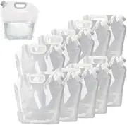 Collapsible Water Tank Container,Collapsible Emergency Water Jug Container Bag,10 Pcs 5L PE Water Carrier Portable Water Tank,Outdoor Folding Water Bag for Sport Camping Riding Mountaineer Backoacking