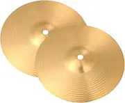 COSMEVIVI 2pcs Cymbals Clear Sound Drum Cymbals Drums Replacement Musical Crash Size Jazz Bowl Rides Brass Golden