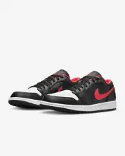 Nike Air Jordan 1 Low BRED Black White Fire Red 553558-063 Men size 12.5