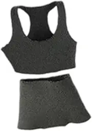 CoudarTitie 1/12 Scale Sports Vest and Shorts Set, Mini Stylish, Lightweight and Soft Clothes for Action Figures, Dolls, Models , Gray