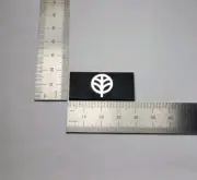 Kenwood Turntable Badge Logo For Dust Cover 40x19mm - Black And Brushed Silver