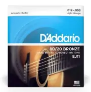 D'Addario EJ11 80/20 Bronze Acoustic Guitar Strings, Regular Light, 12-53 Gauge