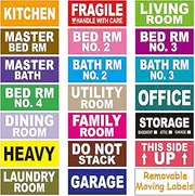 Pack of 540 Large Home Moving Labels for Boxes 21 Different Color Coded Stickers House Moving Supply - Removable from Furniture Fragile Stickers Included 1.6" x 3.6"