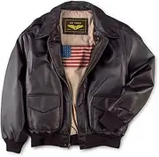 [Landing Leathers] Men Air Force A-2 Leather Flight Bomber Jacket (Regular and Big & Tall)