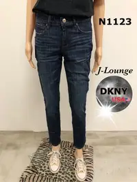 在飛比找Yahoo!奇摩拍賣優惠-N1123 全新美國DKNY 街頭嘻哈龐克卷褲管男友牛仔褲b