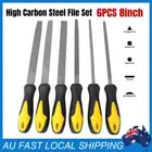 6pcs Wood Rasp File Set Flat/Round/Half Round/Triangle/Square File 8" 200mm New