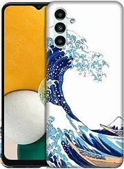 [GlamCase] for Samsung Galaxy A13 5G / 4G, Samsung A13 5G / 4G Case - The Great Wave Printed Sleek Cute Plastic Hard Snap on Protective Designer Back Phone Case/Cover for Samsung A13 5G / 4G