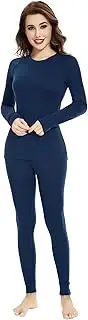[woolcano] Women's 100% Merino Wool Base Layer Sets Lightweight Active Base Layer for Ski