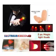 2pcs Magic Light Up Finger Fingers LED Tricks Thumb Props Lights Novelty Toys
