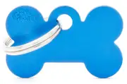 My Family Basic Bone Pet Tag Collar Accessory Blue - 3 Sizes