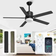 Black Ceiling Fans with Lights - Outdoor Ceiling Fan with Remote/APP Control,...