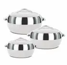 3 Pcs Of Milton Fiesta Insulated Casserole Set, Table Serving Bowl, White