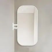 360 Rotating Corner Mirror, Aluminium Framed Bathroom Mirror, Telescopic, Rotating, Decorative Wall Mirror, Rectangular Makeup Mirror, Shaving Mirror, HD, Explosion Proof, 4 Sizes (Color : Silver, S
