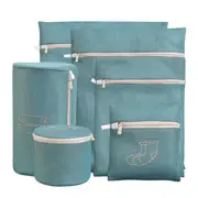 6Pcs Mesh Washing Bag Pack Laundry Bags Lingerie Delicate Clothes Wash Bags-Green
