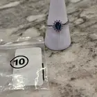 Ryze Size 10 Sapphire Blue CZ .925 Sterling Silver Ring