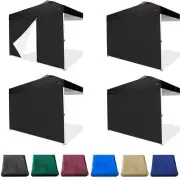 SideWalls for 10x10 Pop up Canopy Frame 3 Pack Black SunWall and 1Pack Door O...