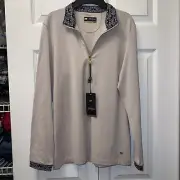 Jack Nicklaus Womens Cool Plus Feather Grey Longsleeve Pullover Nwt Med