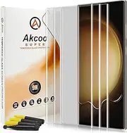 [3 Pack]Galaxy S23 Ultra Screen Protector Tempered Glass, Akcoo UV Full Screen Adhesive [LOCA Liquid Tech][Fingerprint Sensor Compatible] Glass Protector for Samsung Galaxy S23 Ultra 5G