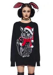 [The Grave Girls] Purrfect Present Oversized Sweater