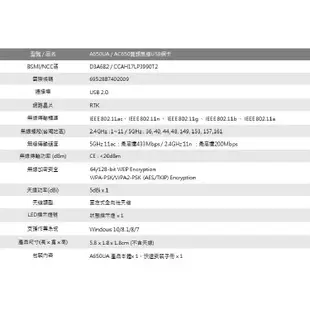 TOTOLINK 雙頻無線網卡 Wifi接收器 2.4/5g 無線USB網卡 (5.7折)