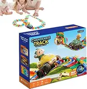 Roller Coaster Track Toy - Electric Antigravity Toy Track for Age 4+ - Funny Racing Building Game Interactive Educational Playset for Kids, Adults