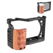 Camera Cage Stabilizer With Wood Handle for Sony Zv-E1