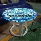 Blue Agate Coffee Round Table Top Agate Center Sofa Table Top Home Decor 18"x18"