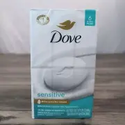 6 Dove Beauty Bar Soap Sensitive Skin Moisturizer, Unscented 3.75 oz Each