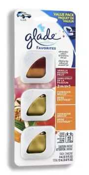 Glade Vent Oil Car Air Freshener, Vanilla Passion Fruit and Hawaiian Breeze, 4mL
