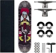 Sports Beginner Skateboard, (Doll Pattern) 31-inch Seven-Layer Maple Four-Wheel Professional Skateboard Suitable for Young Adults