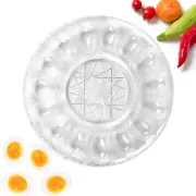 Deviled Egg Platter Hardboiled Egg Crystal Cut Clear Egg Tray