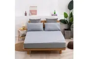 Dreamaker Cotton Jersey Fitted Sheet Marble Grey Single Bed
