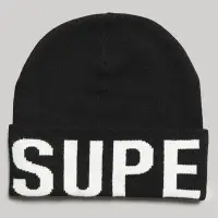 在飛比找Yahoo奇摩購物中心優惠-SUPERDRY 毛帽 Code Moutain 黑底白字