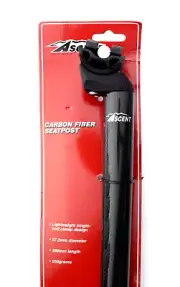ASCENT CARBON FIBER SEATPOST Road Bike, Triathlon, Time Trial, Track 350mm 27.2