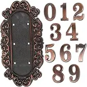 HOMSFOU 1 Set Retro House Address Sign Front Door Numbers Houses No Soliciting Signs for Home outside Light up House Numbers Plaques Black Door Numbers LED Sign Acrylic Plastic