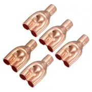 5pc Tee Y Type Copper Fitting Welding Joint Split Union Intersection 5/16 ID