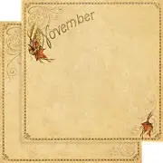 Graphic 45 Place in Time Collection 12" Scrapbook Paper November Foundation 5 pc