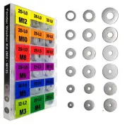 Fender Washers for Screws (18 Types) Flat washers Assortment 304 Stainless St...