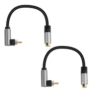 RCA Audio Extension Cable (2 Pack) 90 Degree RCA Male to Female Lead Cable