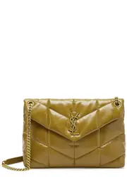 Saint Laurent Lou Puffer Leather Shoulder bag - Camel ONE SIZE