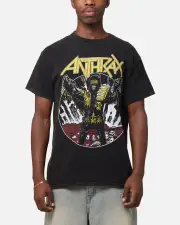 [Anthrax] Anthrax Atl World Tour T-shirt Black Vintage - Size L L Black Vintage