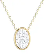 Bloomingdale's Fine Collection Certified Lab Grown Oval Cut Diamond Bezel Set Pendant Necklace in 18K Yellow Gold, 3.0 tcw