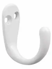 Case Lot (10) - 6-pack Single Prong White Robe Hook