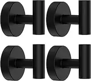 SANGFOR Towel Hooks, 4 Pack Hooks for Bathrooms, Heavy-Duty Hook Bathroom Wall Mounted, SUS304 Stainless Steel Towels, Matte Black Hanging Towels,Robes,Coats
