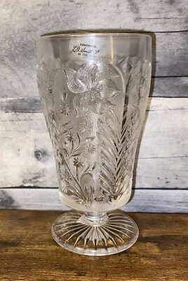 Lot Of 4 Vintage LE Smith Glass Goblets Water Drinking Glasses Cups Clear ~ New