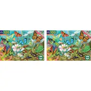 2x 100pc eeBoo Jigsaw Puzzle Love of Bugs 45x68cm Kids Educational Game 5y+